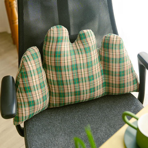 格纹系列假山腰枕靠垫办公椅靠背垫工位腰靠垫护腰座椅腰托 商品图3
