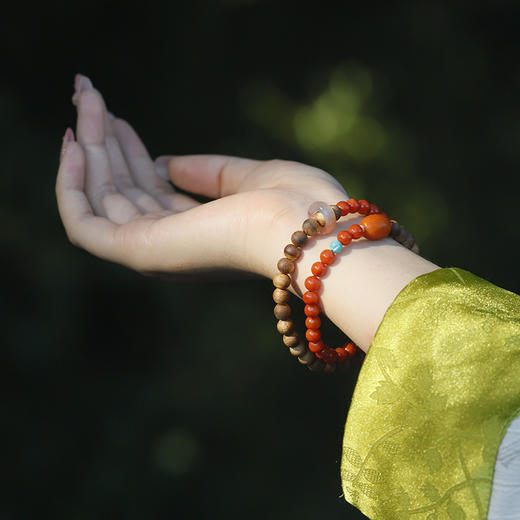 【宫里手串】南红沉香双圈手串 商品图6