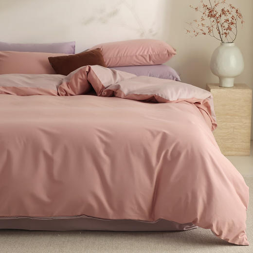 【100支全棉磨毛四件套】磨毛100支全棉四件套纯色轻磨毛床品套件长绒棉双拼 商品图10