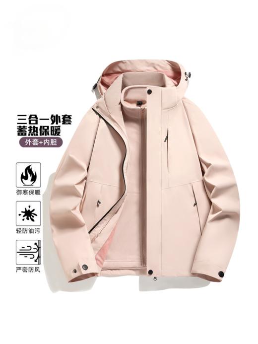【专柜品牌同款】三防冲锋夹克男女三合一防风防水外套 秋冬新款防污高端全热封衣服 商品图0