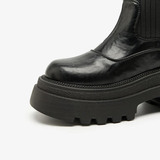 西遇瘦瘦靴短靴女小个子增高新款冬季加绒弹力靴圆头厚底袜靴D0047817 商品图5