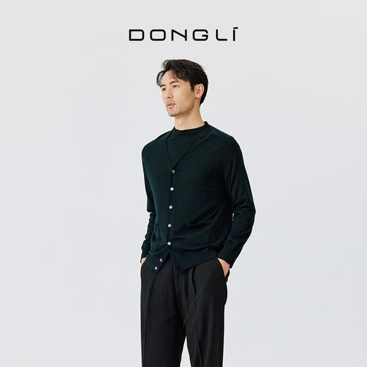 东黎 • 山羊绒男士秋冬V领系扣开衫 4880 商品图3