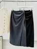 【法式褶皱包臀半身裙】高腰 秋冬新款 设计感修身显瘦 不规则开叉中长款 商品缩略图0