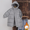 【厚实保暖，时尚长款棉服】中长款连帽儿童棉服 秋冬季男女童 加厚面包服 中大童棉袄保暖外套-QQ 商品缩略图8