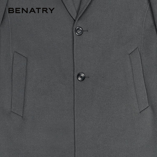 贝纳川经典通勤男士中长款大衣外套120428002 商品图4