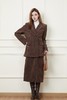 Le Malene 焦糖咖灯芯绒西装外套半裙套装 19323 商品缩略图0