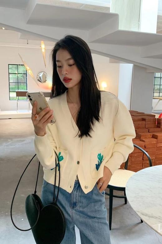 Stay2Weeks 软糯米白花卉图案针织开衫 14541 商品图4