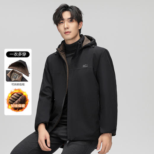 【帽子可脱卸】罗蒙秋冬保暖棉服男士外套舒适棉衣外套男百搭男士棉衣简约棉衣男 商品图1