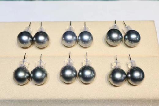 大溪地铂金灰耳钉 9-10mm 商品图4