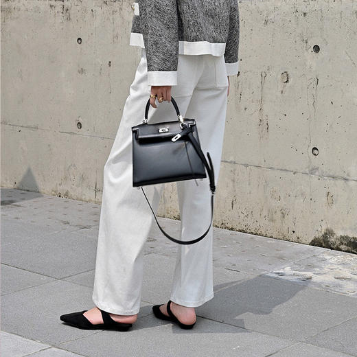 【顺丰包邮】21108 洛诗琳高级感立裁米白色直筒微阔腿牛仔神裤657 商品图4