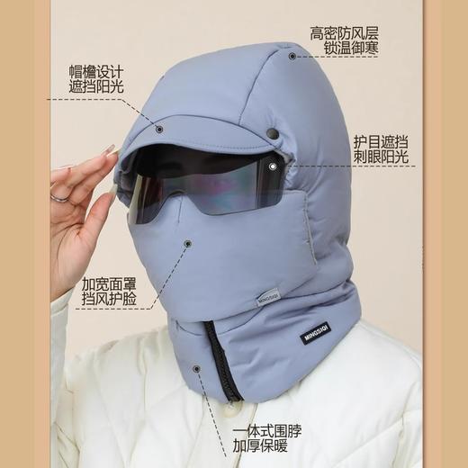 【一件顶三件！户外多功能帽子】女冬季加厚防风面罩保暖神器骑行电动车防寒套头棉帽雷锋帽男。ry 商品图1
