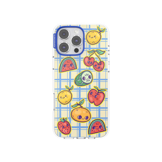 【水果野餐·手机壳】果味野餐垫 POPCASE手机壳 MagSafe Popcase磁吸款 蓝色 水果 格纹 拼贴 iPhone 16/15/14 商品图1