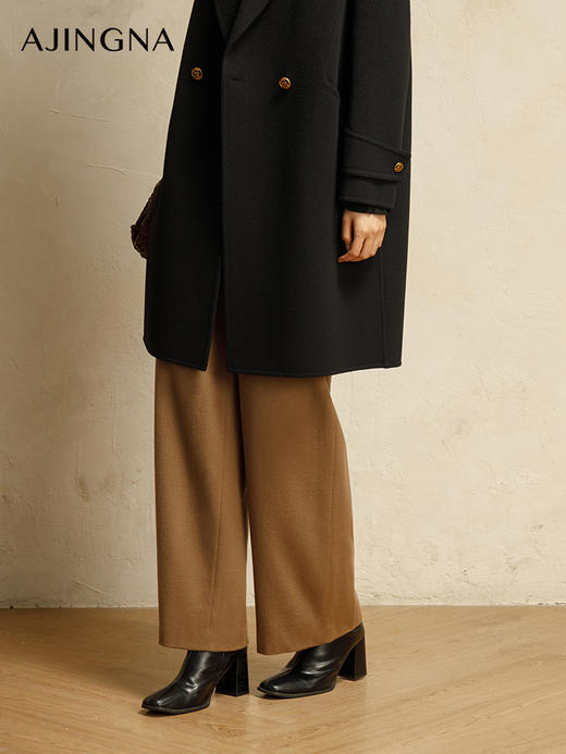 【商场同款】阿菁娜2024冬季新款经典茧型中长款大衣A30D211012 商品图4