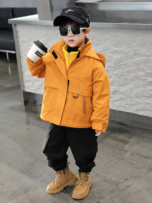 【轻便出行，时尚冲锋衣】同款儿童冲锋衣 男童秋冬款外套 新款三合一加绒上衣 男孩秋季外套-QQ 商品图3