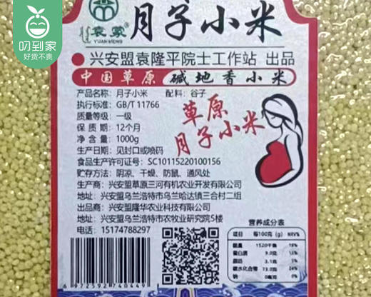 内蒙古弱碱月子黄小米（1kg/包）生产日期: 3月 商品图4
