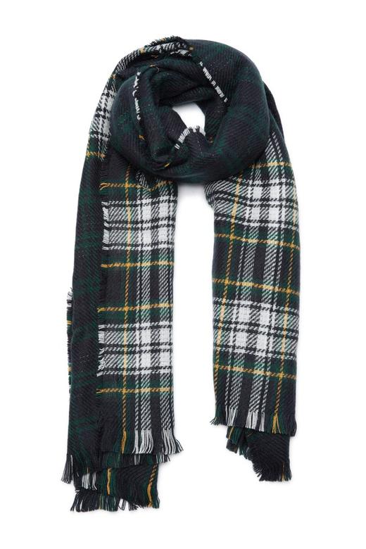 AVA 复古格纹流苏围巾 7708 商品图1