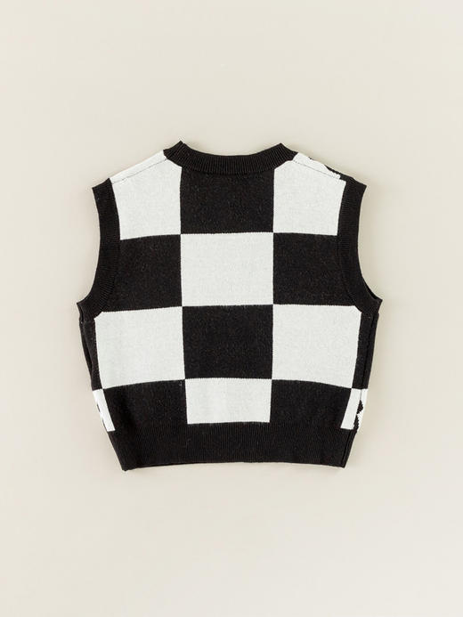 【黑白小熊猫针织马甲，柔软，保暖，中性】儿童毛衣冬季新款 男童加厚马甲 女童保暖套头衫 宝宝小熊背心马夹冬季-QQ 商品图4