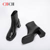 CHCH平衡鞋短靴2024秋冬新品羊皮拉链粗跟时尚女靴CN2B6151 商品缩略图3