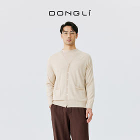 东黎 • 山羊绒男士秋冬V领系扣开衫 4880