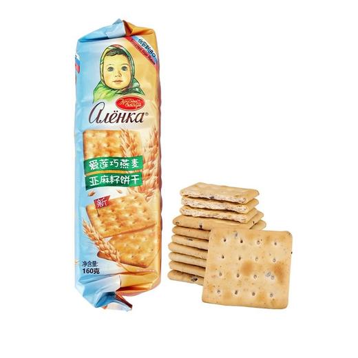 爱莲巧 大头娃娃燕麦亚麻籽饼干 160g/袋 商品图0