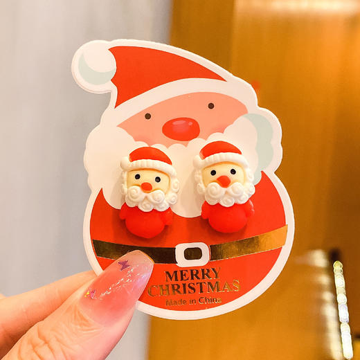 【圣诞节耳环】儿童耳夹可爱卡通圣诞老人麋鹿森系少女首饰耳环无儿洞女童耳饰。ry 商品图13