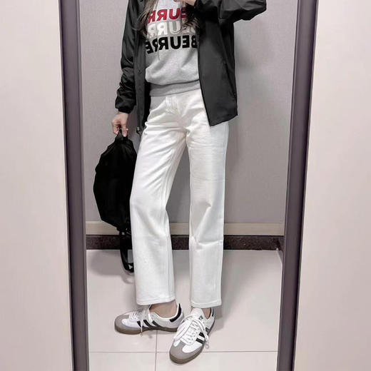 【顺丰包邮】21108 洛诗琳高级感立裁米白色直筒微阔腿牛仔神裤657 商品图3