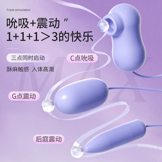 谜姬 嗨潮跳蛋 女用情趣自慰器遥控直插震动外部刺激后庭胸部私处按摩器 商品图3