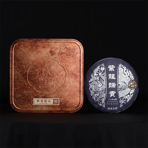 2021年紫龙瑞贡熟茶时光仓藏养18年云南普洱茶饼345g/片 商品图3