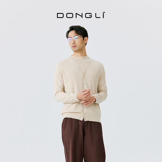 东黎 • 山羊绒男士秋冬V领系扣开衫 4880 商品图4