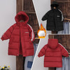 【厚实保暖，时尚长款棉服】中长款连帽儿童棉服 秋冬季男女童 加厚面包服 中大童棉袄保暖外套-QQ 商品缩略图2
