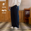LUSHISI秋冬款蓄力待发主题415g纯棉重磅卫裤绳毛圈直筒针织长裤 商品缩略图2