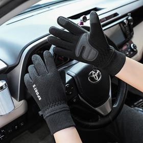 【时尚男女通用运动手套，防水加绒保暖】摇粒绒保暖手套 男女冬季触屏加厚防寒手套 开车骑行骑电动车手套-QQ
