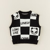 【黑白小熊猫针织马甲，柔软，保暖，中性】儿童毛衣冬季新款 男童加厚马甲 女童保暖套头衫 宝宝小熊背心马夹冬季-QQ 商品缩略图5