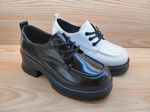 2023春季新款豪行真皮休闲女鞋23101575舒适中跟时尚系带单鞋 商品图4