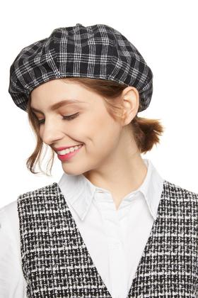 AVA 黑白格纹时尚贝雷帽 7793