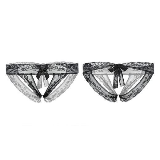 霏慕 蕾丝开裆后绑带露臀内裤7140 女士内裤情趣内衣性感纯欲免脱诱惑 蜜桃诉语 商品图7