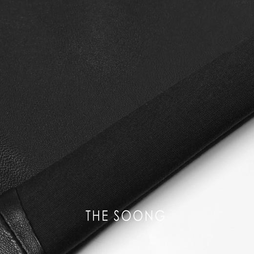 THESOONG"时髦入冬"100%弹力羊皮立裁保暖直筒皮裤HWPY5998 商品图2