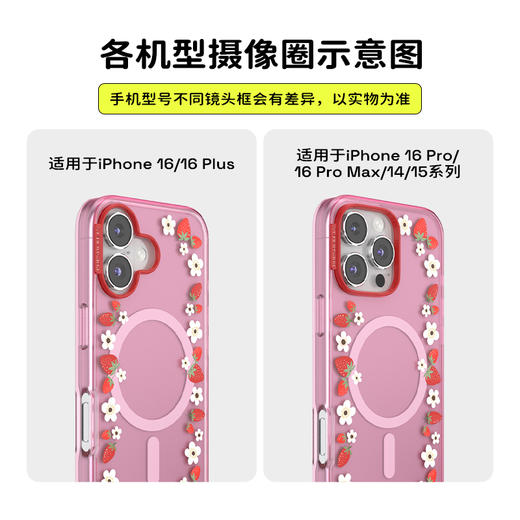 【水果野餐·手机壳】草莓果篮 POPCASE手机壳 MagSafe Popcase磁吸款 粉色 水果 iPhone 16/15/14 商品图2