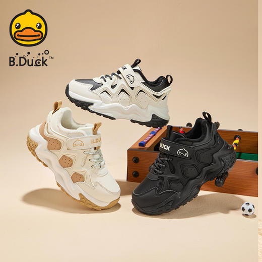 B.Duck小黄鸭童鞋冬季男童魔术贴保暖加绒秋冬户外鞋28-35 B5586943 商品图0