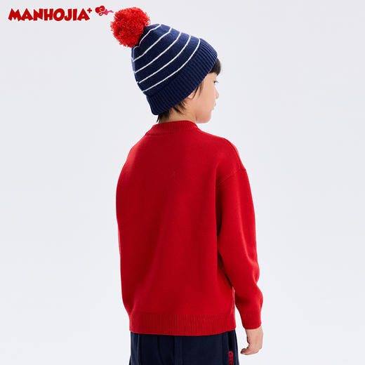 【“桃”个好彩头】漫画家24冬6%绵羊毛混纺新年好运拜年毛衣 商品图2