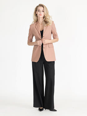 LIZZY 早秋 优雅时尚老钱风五分袖西装外套+短裤套装7874