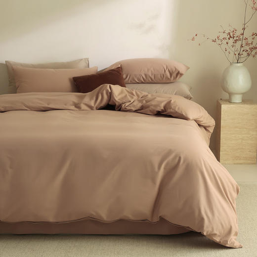 【100支全棉磨毛四件套】磨毛100支全棉四件套纯色轻磨毛床品套件长绒棉双拼 商品图8