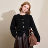 慵懒风气质高级感圆领针织衫女秋冬设计感纽扣保暖外套V4343577 商品缩略图0