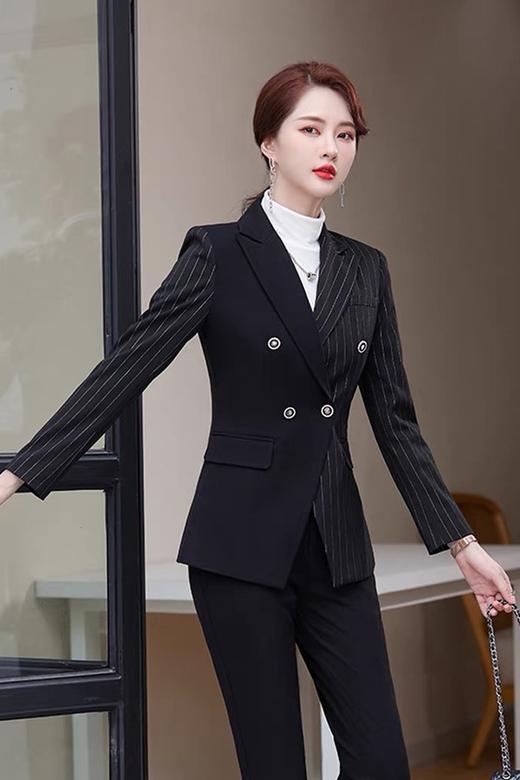 ELLA JADE 雅黑条纹拼接西装套装 14664 商品图2