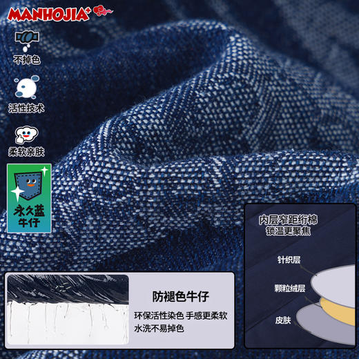 漫画家【祥云牛仔】儿童外套新年新中式卷云如意提花牛仔棉服外套 商品图2