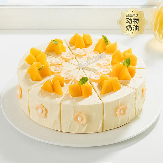 【新品-微甜热量低】芒芒花开下午茶 约8寸 元气鲜芒清爽控甜 轻盈奶油焕新活力 商品图0