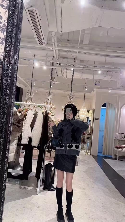 【门店同款】ENJOY冬季蝴蝶结小猫牛角扣针织外套 159873591 商品图6