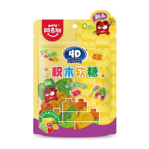 阿麦斯 混合水果牛奶味4D积木果汁软糖 72g/袋 商品图0