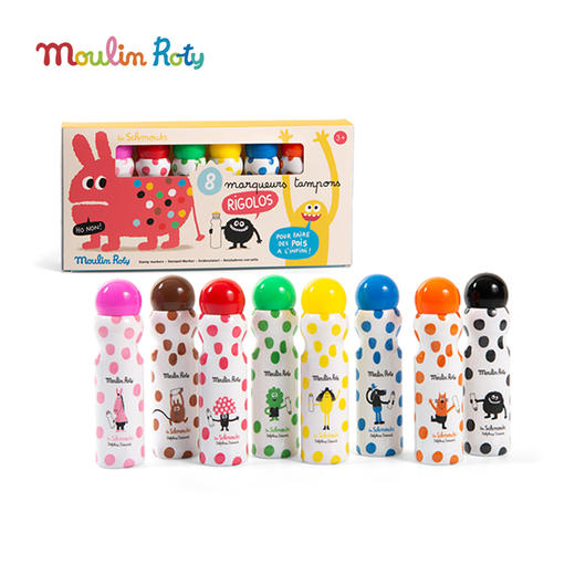 Moulin Roty 闪光毡笔 适合3岁以上 高质量美术工具 不同用法的笔头 法国品牌-710608 商品图9