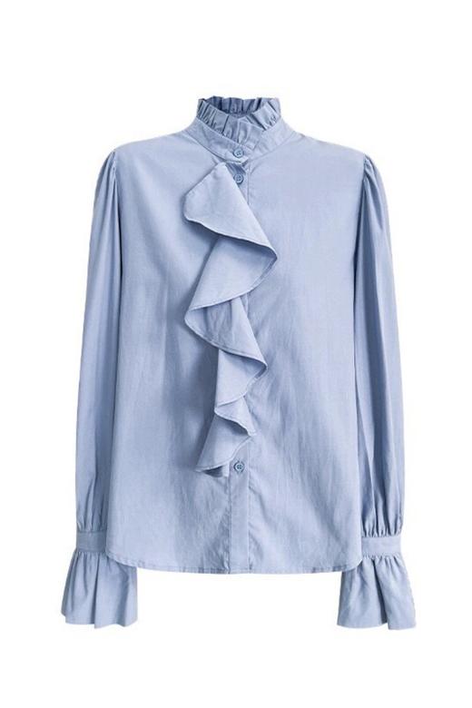 Le Malene 蓝色宫廷风花边领衬衣 19302 商品图9